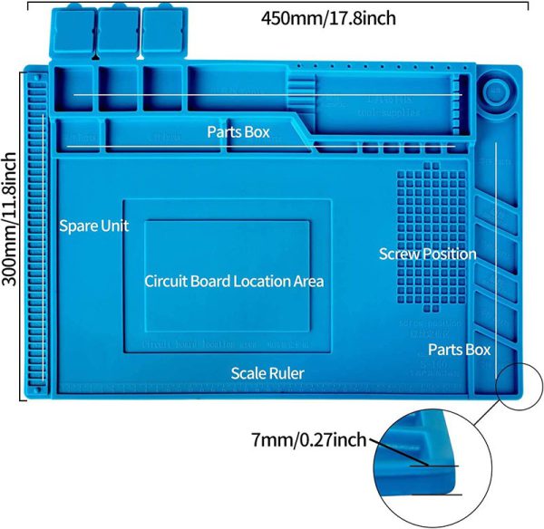 Estera de reparación de silicona magnética para reparación de electrónica 300*450mm
