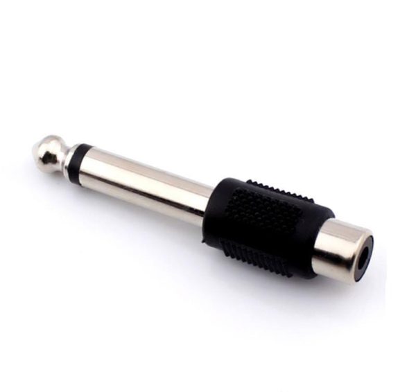 Adaptador hembra estéreo Rca a macho 6.5mm 1/4"