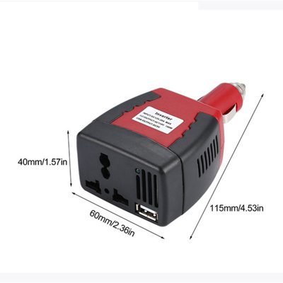 Cargador Transformador para Carro 12V A 110V 150W USB 2.1A