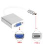 Adaptador convertidor USB tipo C macho a hembra VGA