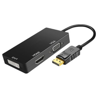Adaptador convertidor display port a dvi/hdmi/vga 3in1 macho a hembra