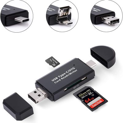 Lector de memoria sd/microsd 3in1 usb/micro usb/tipo c