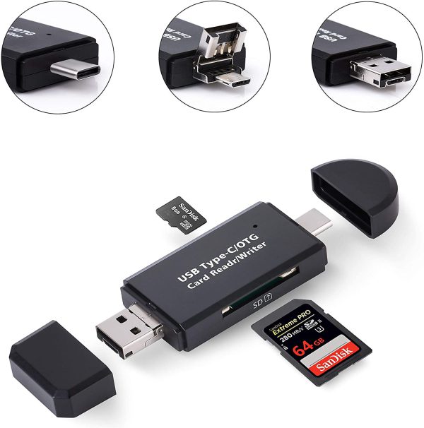 Lector de memoria sd/microsd 3in1 usb/micro usb/tipo c