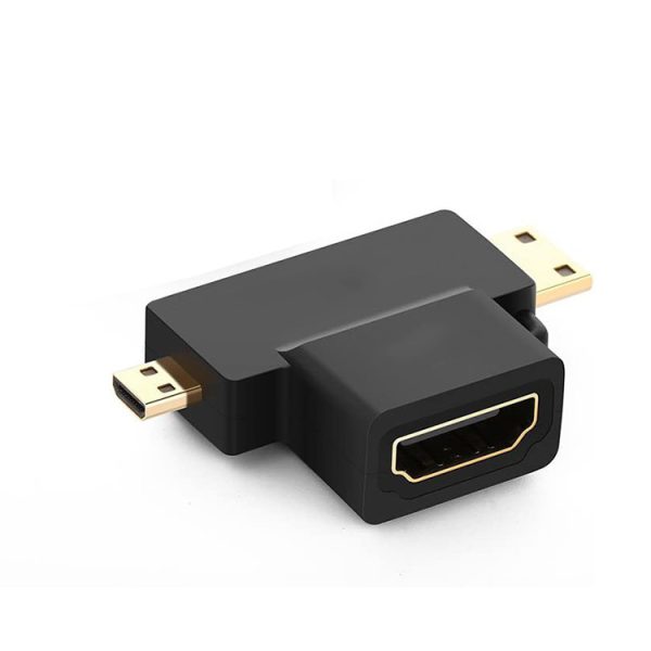 Adaptador hdmi macho 2in1 micro hdmi y mini hdmi hembra