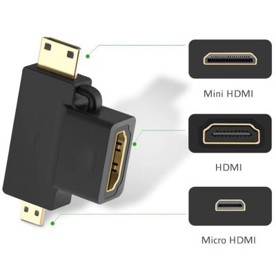 Adaptador hdmi macho 2in1 micro hdmi y mini hdmi hembra