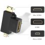 Adaptador hdmi macho 2in1 micro hdmi y mini hdmi hembra