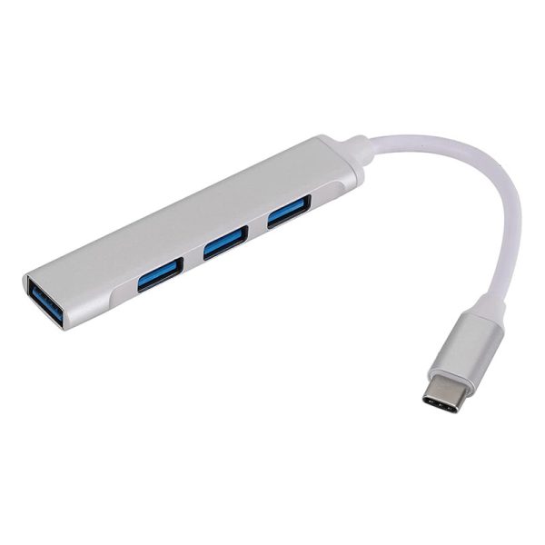 Adaptador hub usb 4 x USB 3.0 a Tipo-c aleación de aluminio