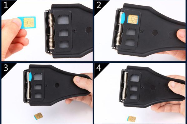 Herramienta 3 en 1 de corte de tarjeta Micro/estándar a Nano SIM