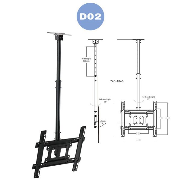 Soporte de techo para television hasta 32"-60" 50kg d02