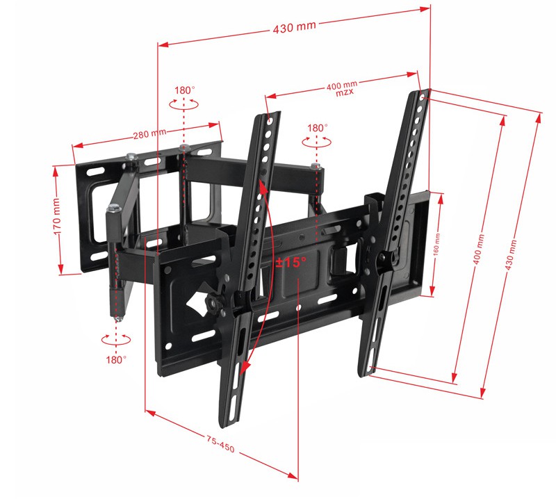 Soporte de tv giatorio para 26"-65" hasta 40KG