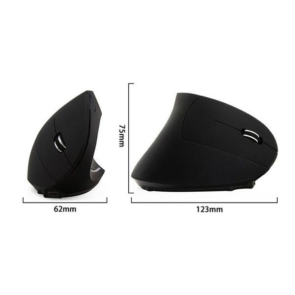 Mouse Vertical Ergonómico Inalambrica Recargable 5 Botones Óptico Fino