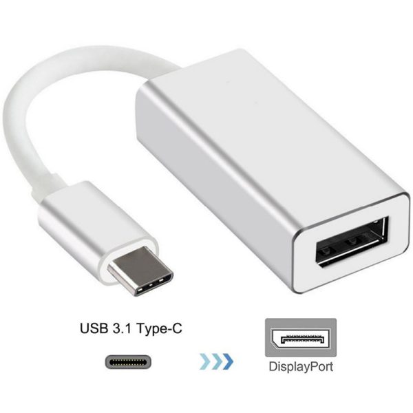 Adaptador convertidor usb-c a display port hembra
