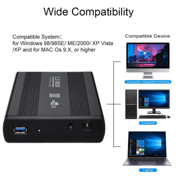 Caja externa de disco duro hdd 3.5" usb 3.0 a sata disco