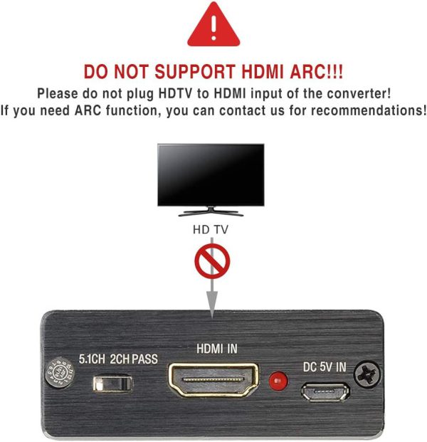 Convertidor divisor de extractor HDMI 4K a HDMI y audio