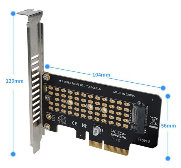 Adaptador M.2 NVME a PCIe 3.0 x4