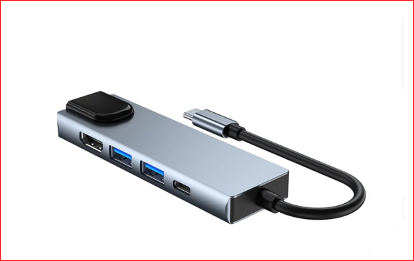 Adaptador hub usb c a rj45 + pd + hdmi + usb