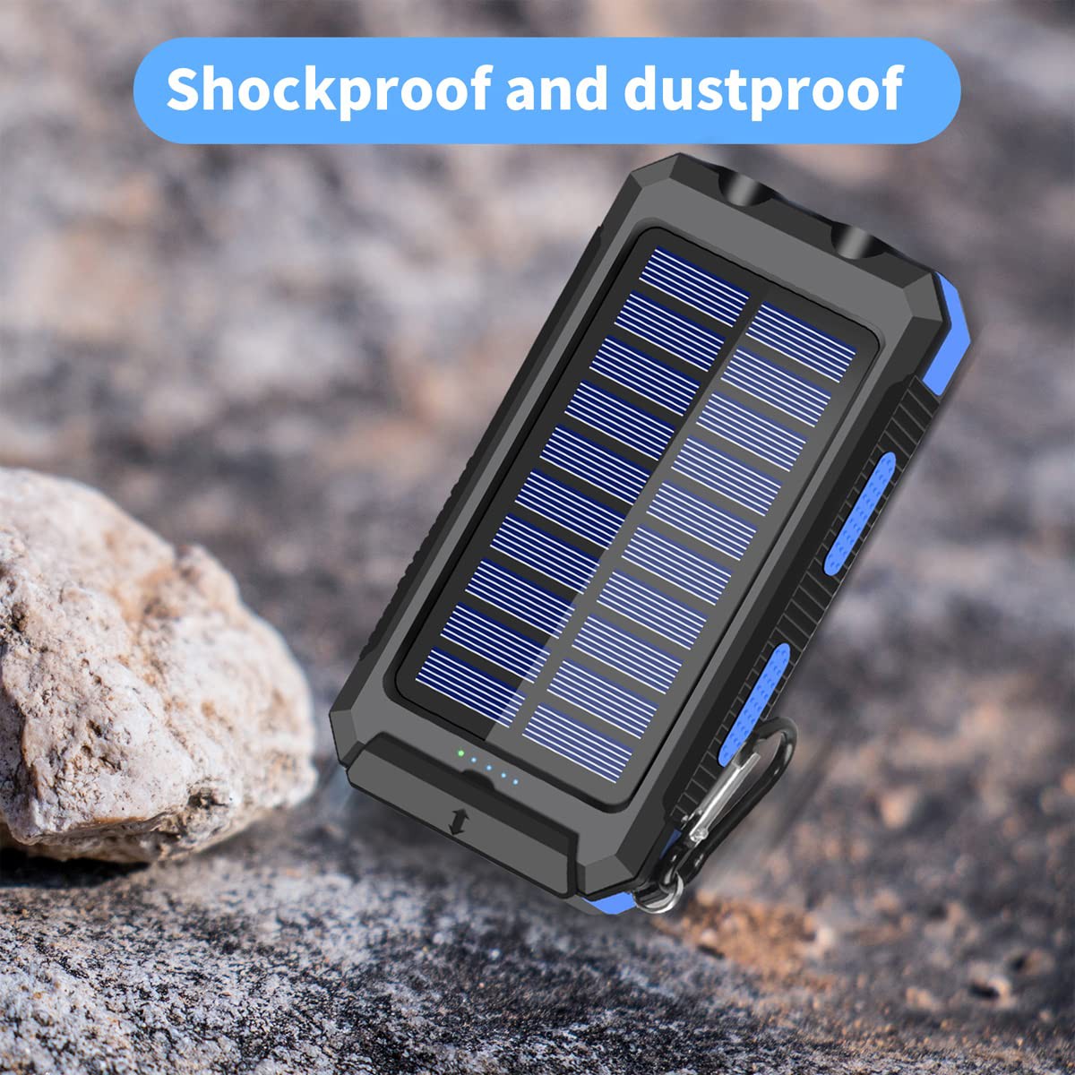 Batería portátil cargador solar 20000mAH con linternas LED
