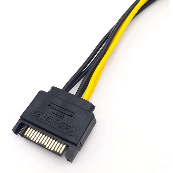 Adaptdor De Corriente Sata De 15Pines A 6+2Pin 19cm