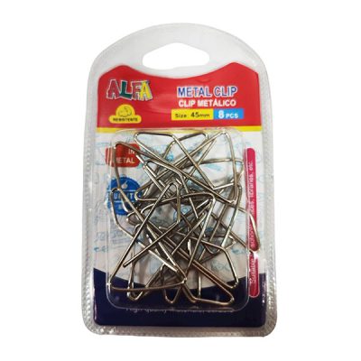 Clip metalico mariposa 45mm 8pcs/cajita