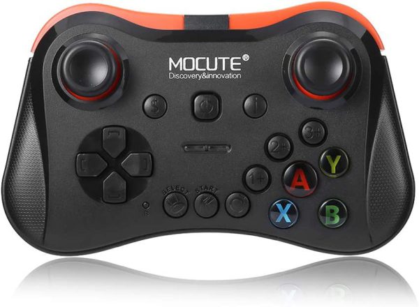 Gamepad inalámbrico Bluetooth de juegos para Smartphone TV Box con soporte integrado de Foldalbe Joystick Mocute 056