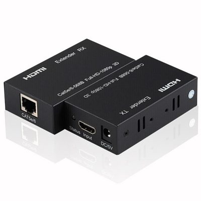 Extender hdmi hasta 60m para señales de sobrealimentación Cat5/Cat6 1080p 3D