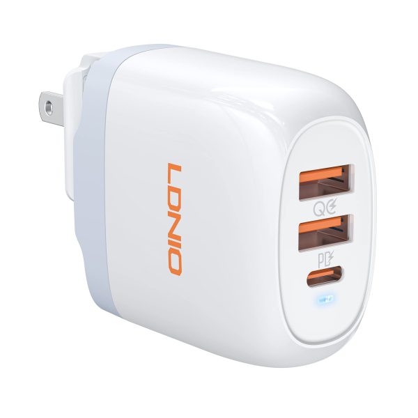 Cargador super rapido 2QC 3.0 + PD 65W con cable usb c