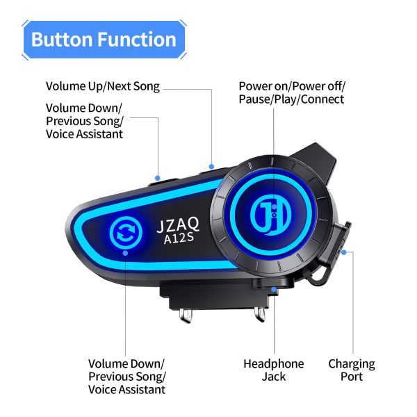 Audifono Bluetooth de Casco Motocicleta Intercomunicador Bluetooth 2 conductores(2PCS)