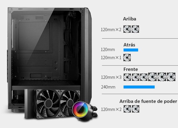 Case Cpu Vidrio Templado (No Incluye abanico) - HUNTKEY V5