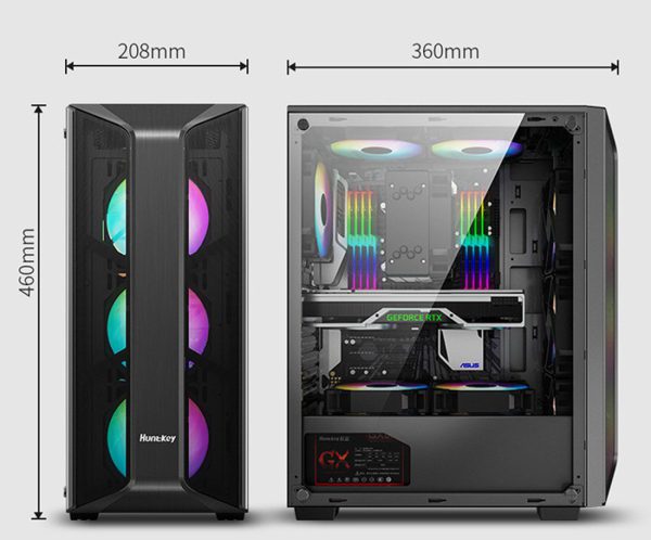 Case Cpu Vidrio Templado (No Incluye abanico) - HUNTKEY VI