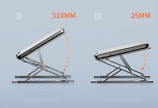 Soporte para laptop de aleación de aluminio con elevación de doble capa