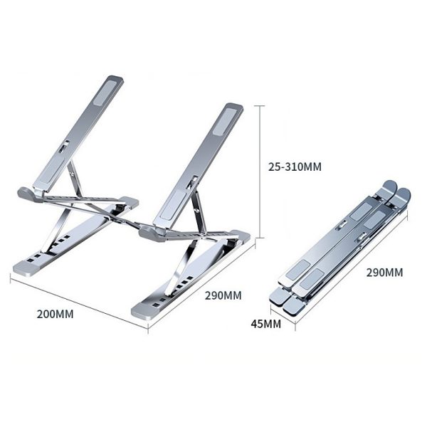 Soporte para laptop de aleación de aluminio con elevación de doble capa