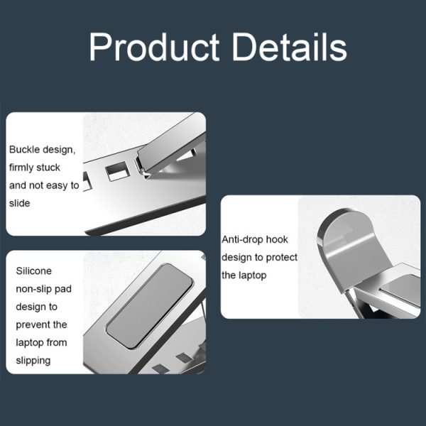 Soporte para laptop de aleación de aluminio con elevación de doble capa