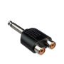 Adaptador plug 6.5mm macho a 2 jack rca hembra