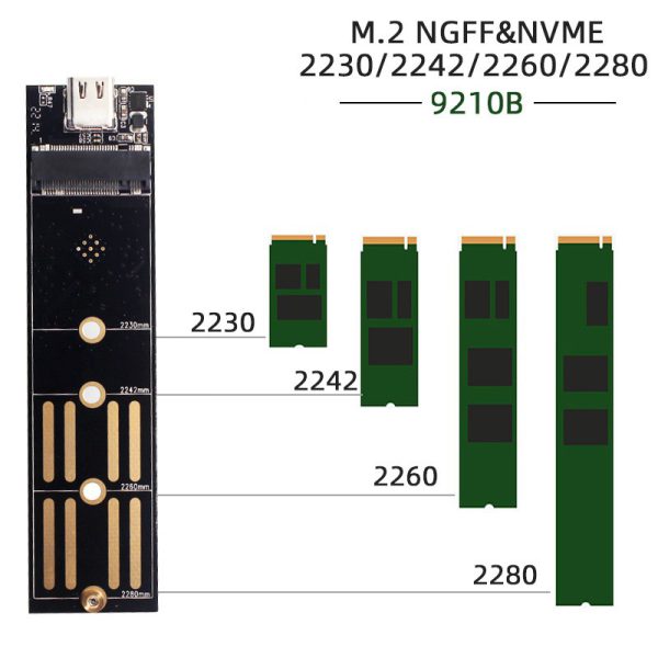 Caja para disco duro M2 ngff O nvme usb tipo-c adaptador