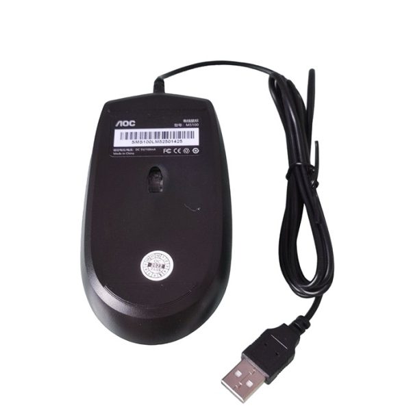 Mouse óptico con cable ergonómico 3 botones 1600DPI ajustable