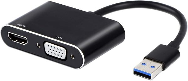 Adaptador convertidor usb3.0 a hdmi + vga