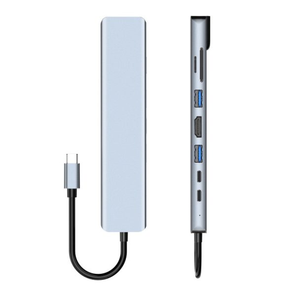 Hub tipo-c a lan + hdmi + TF/SD + usb*2 + type-c*2 8in1