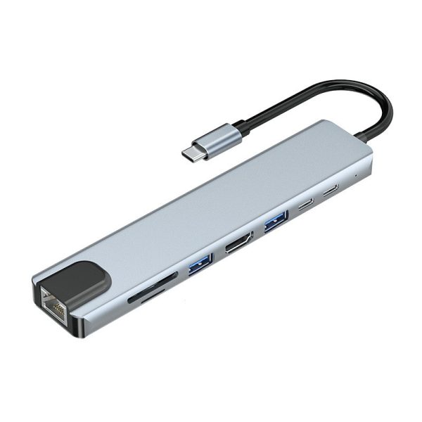 Hub tipo-c a lan + hdmi + TF/SD + usb*2 + type-c*2 8in1