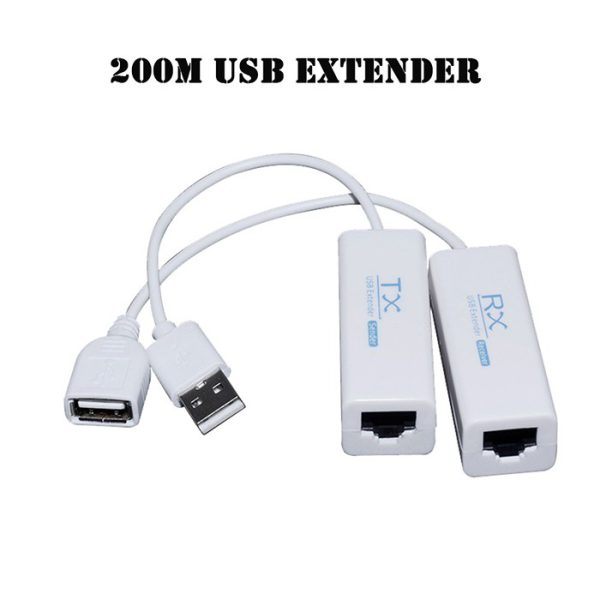 Extensión usb 2.0 a rj45 internet lan sobre cable cat5e/cat6 de hasta 200m