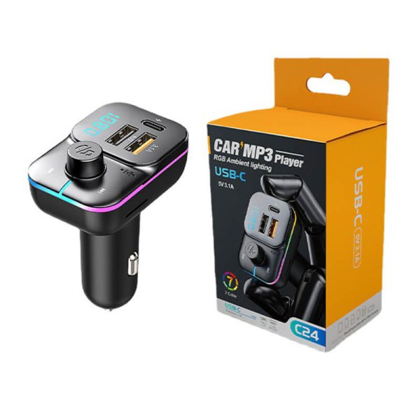 Transmisor Bluetooth 5.0 FM de radio de coche C24 - Imagen 3