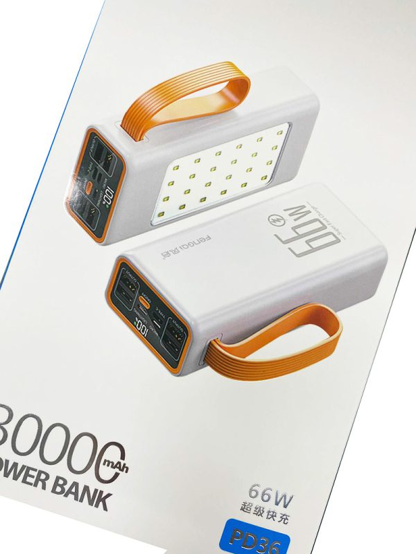Bateria portatil recargar rapido luz de camping extra grande 30000mAh 66w - Imagen 2
