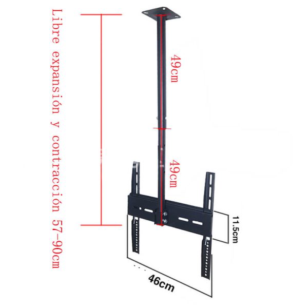 Soporte de techo para television hasta 26"-55" 25kg - Imagen 3
