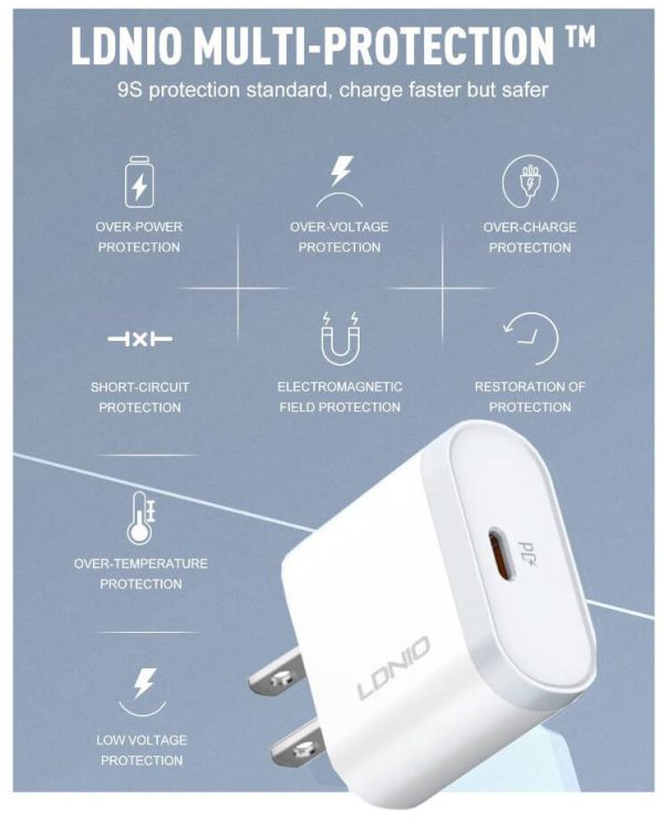 Cargador recarga rapido con cable tipo-c a tipo-c 20w - Imagen 3