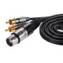 Cable De Audio Xlr Hembra A 2 Rca Macho 1.5Metro