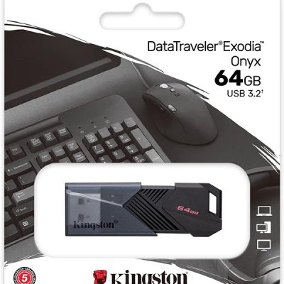 Kingston DataTraveler Exodia Onyx – Unidad flash USB 3.2 Gen 1 de 64 GB