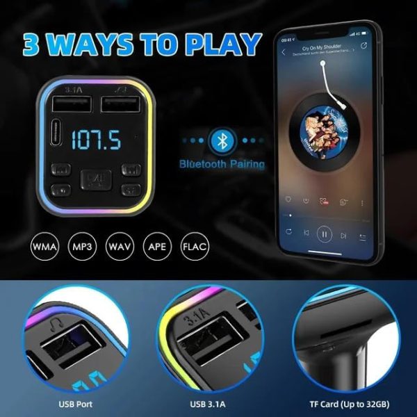 Transmisor Bluetooth 5.2 FM de radio de coche - Imagen 5