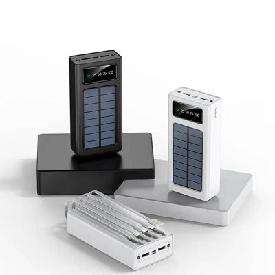 Batería portátil cargador solar 30000mAh con linternas LED