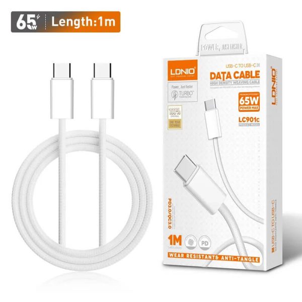 Cable recarga rapido type-c a type-c 65w