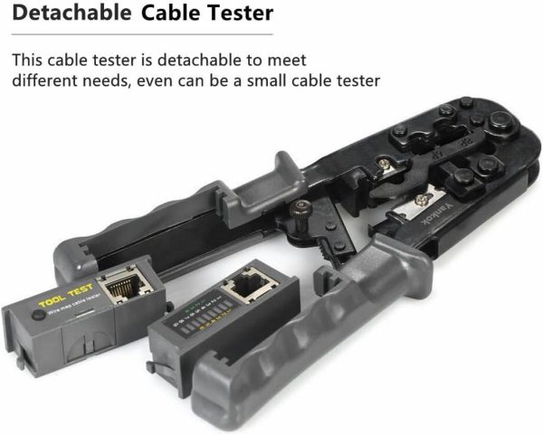 Probador de conectores de red RJ45 RJ12 RJ11 y cables Ethernet CAT5 CAT6 8P 6P 4P Corte y prueba todo en uno - Imagen 6