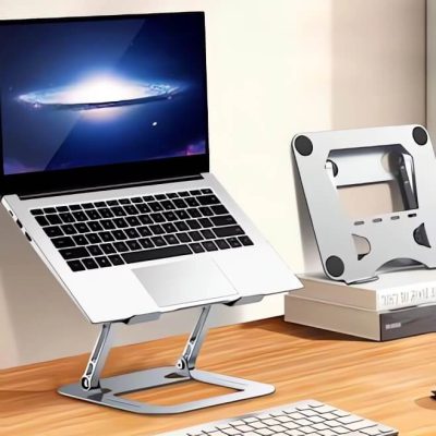 Soporte para laptop de aleación de aluminio con elevación de doble capa